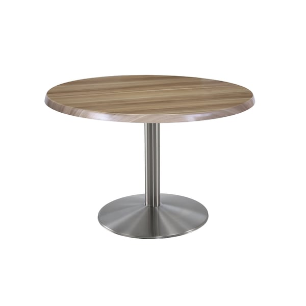Holland Bar Stool Co 30" Tall OD214 Stainless Steel Table Base 22" Diameter 36" Diameter Natural Top OD214-2230SSOD36RNat - main